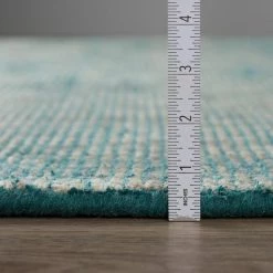 Dexter 1 Teal 2 ft. 3 in. x 7 ft. 6 in. Tonal Solid Wool and Viscose Indoor Area Rug Runner by Addison Rugs -Addison Rugs Sales teal addison rugs area rugs hddx1te2x8 1f 1000