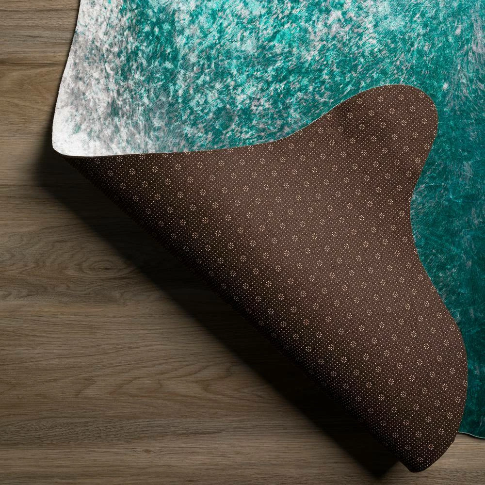 Winston 5 Teal 8 ft. 10 in. x 11 ft. Faux Hyde Area Rug by Addison Rugs 6 Winston 5 Teal 8 ft. 10 in. x 11 ft. Faux Hyde Area Rug by Addison Rugs - Image 4