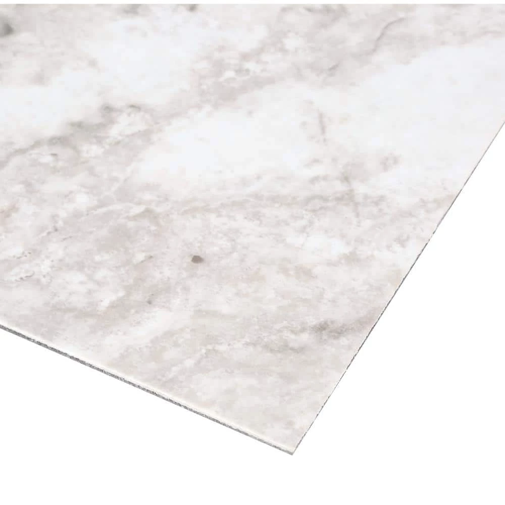 Groutable 18 in. x 18 in. White and Grey Travertine Peel and Stick Vinyl Tile (36 sq. ft. / case) by TrafficMaster 8 Groutable 18 in. x 18 in. White and Grey Travertine Peel and Stick Vinyl Tile (36 sq. ft. / case) by TrafficMaster - Image 6