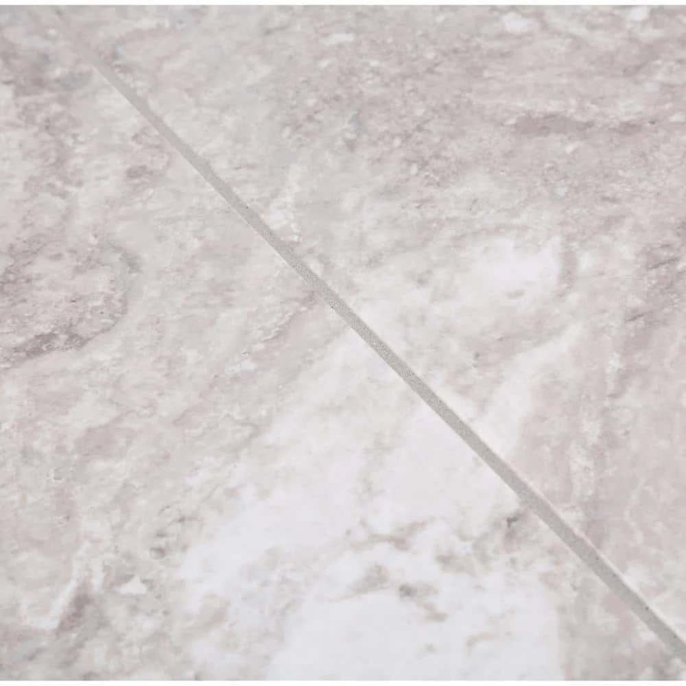 Groutable 18 in. x 18 in. White and Grey Travertine Peel and Stick Vinyl Tile (36 sq. ft. / case) by TrafficMaster 9 Groutable 18 in. x 18 in. White and Grey Travertine Peel and Stick Vinyl Tile (36 sq. ft. / case) by TrafficMaster - Image 7